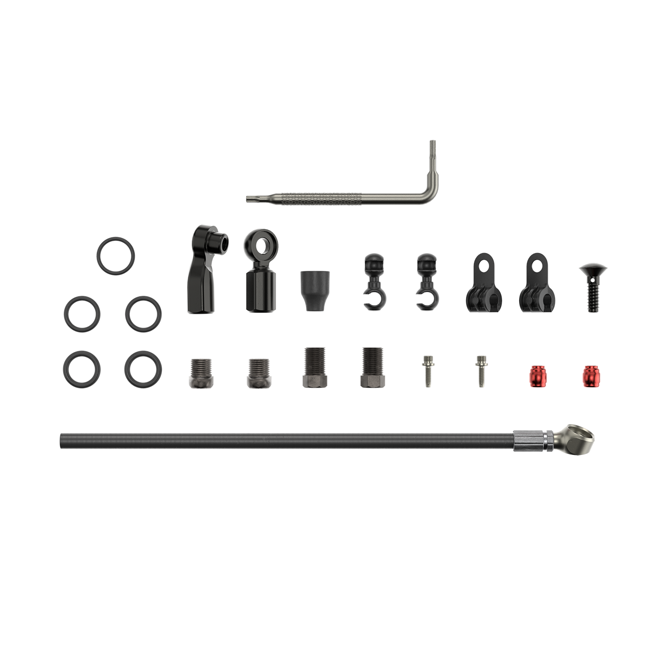 SRAM Spare - Disc Brake Hydraulic Hose Kit - Beveled Banjo - 2000mm Black (Inc. Banjo, Fittings) - Flat Mount,Red22,Force22,Rival22,Force 1,Force CX1,Apex1 HRD,S700