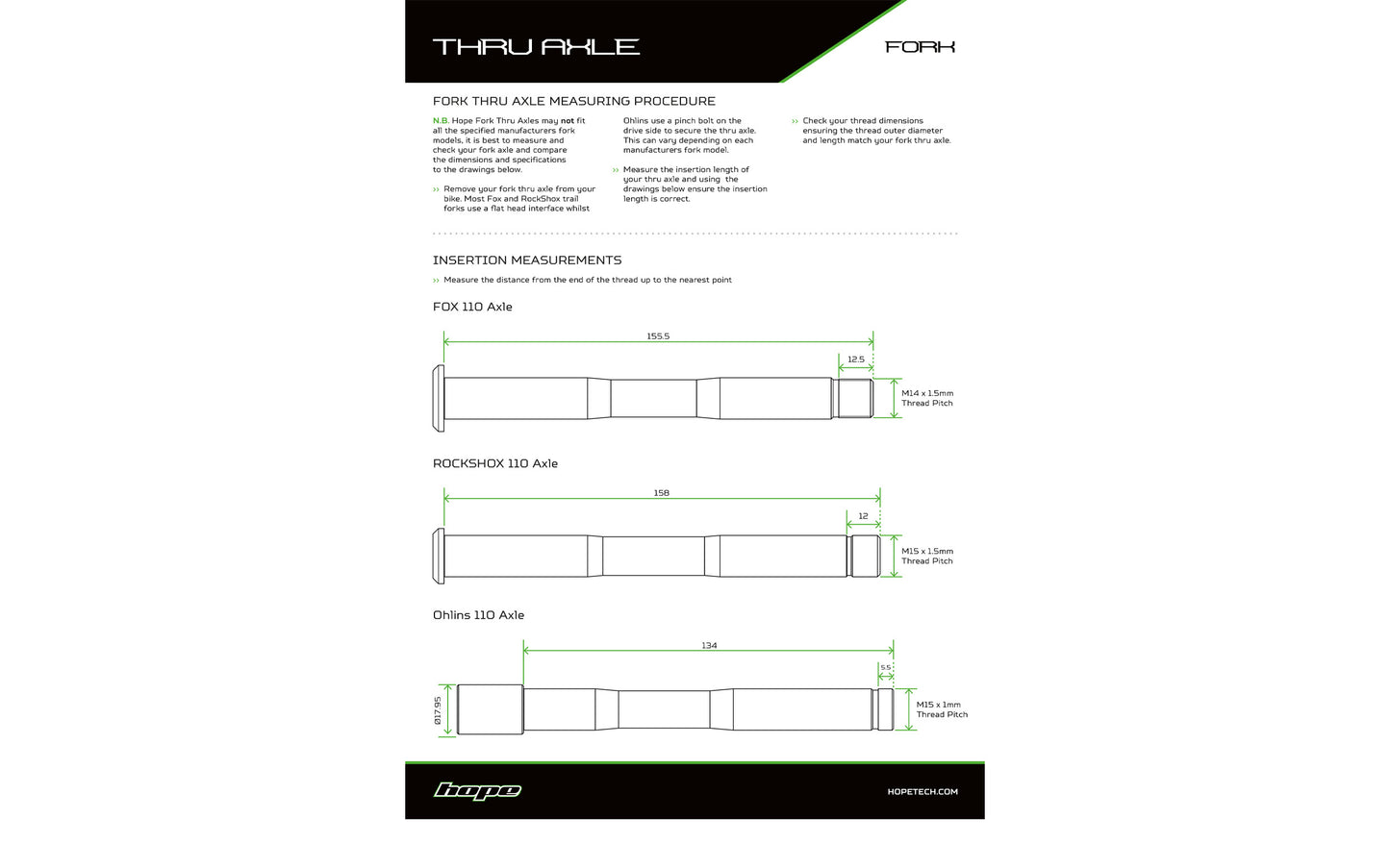 Hope Thru Axle - Front - Ohlins - Orange
