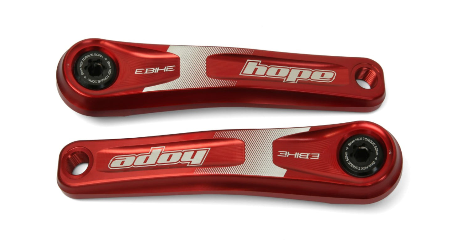 Hope E-Bike Crankset - Narrow Offset - Red