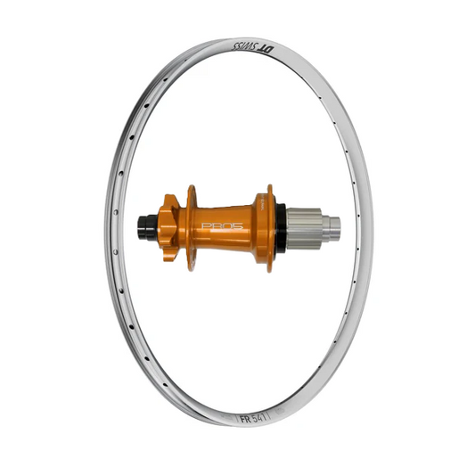 (Slam69built) DT Swiss FR 541 27.5" / Hope Pro 5 Boost / Rear Wheel (Silver/Orange)