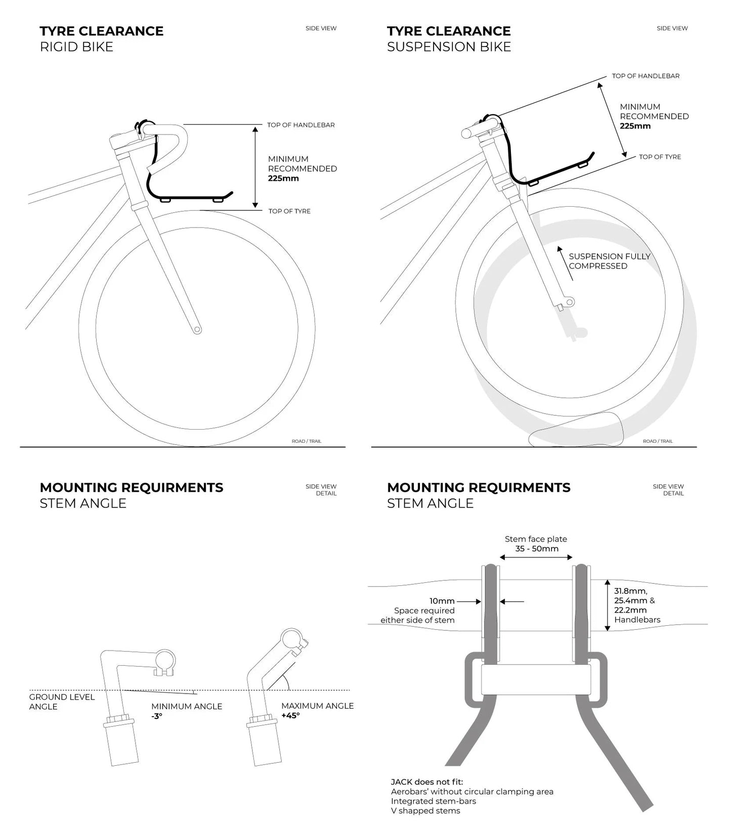 Jack The Bike Rack - Front Rack (Silver/Yellow)