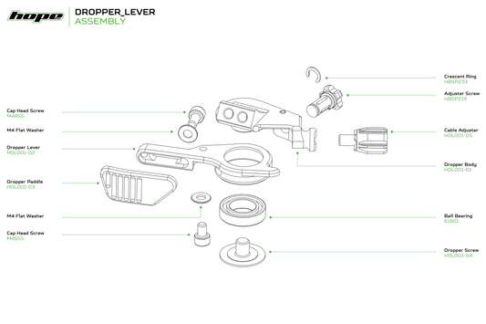 Hope Dropper Lever - Main Screw - Orange