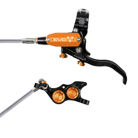 Hope Tech 4 EVO TR4 Brake - Black/Orange  - Braided Hose - No Rotor