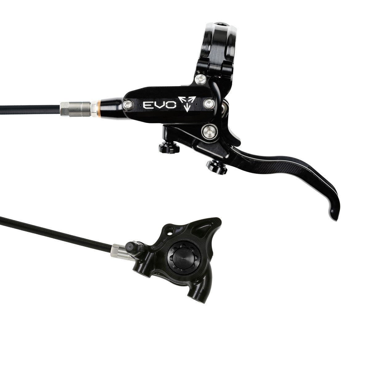 Hope Tech 4 EVO X2 Flatmount Brake - Black/Black - Black Hose - No Rotor