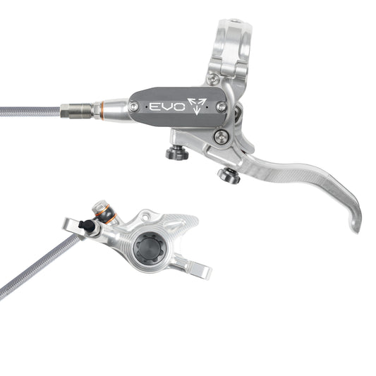 Hope Tech 4 EVO X2 Brake - Silver/Smoke - Braided Hose - No Rotor