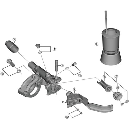 Shimano BL-M8100 right hand lever member unit
