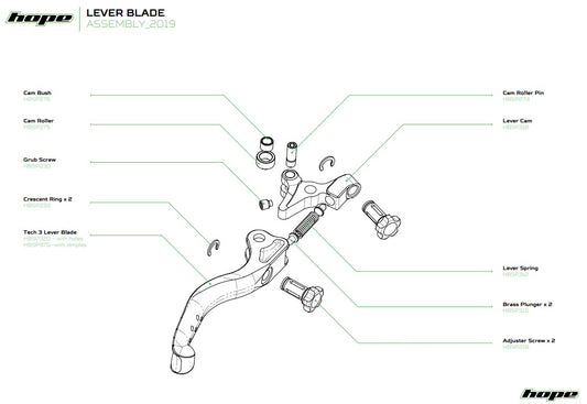 Hope Tech 3 Lever Blades Red - Brake Spares