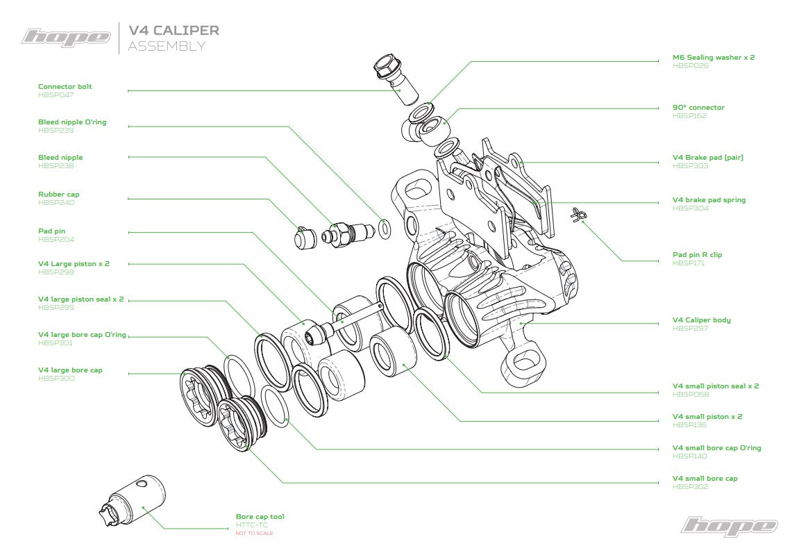 Hope V4 Large Caliper Piston