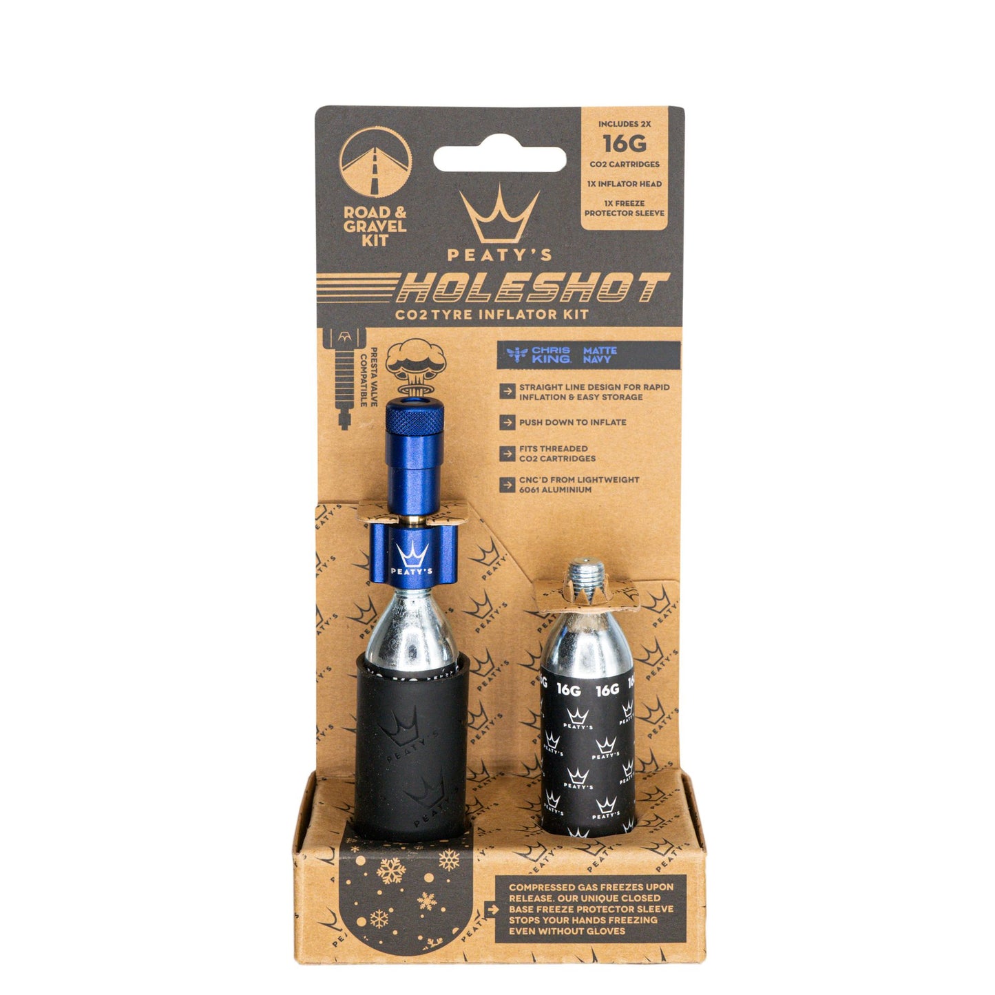 Peatys Holeshot CO2 Tyre Inflator - Road & Gravel (16g)